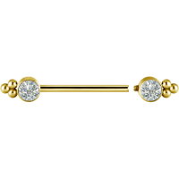 Titan Brustwarzenpiercing Glitzer Innengewinde -...