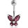 Bauchnabelpiercing Glitzerschmetterling - BCZ23