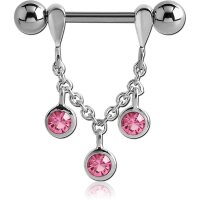 Brustwarzenpiercing mit Glitzer-Anhänger - SNS23