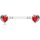 Brustwarzenpiercing mit Glitzerherzen - XINBLJS2